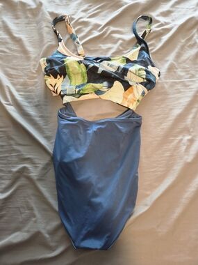 Women's Blue & Multi-Color One-Piece Swimsuit